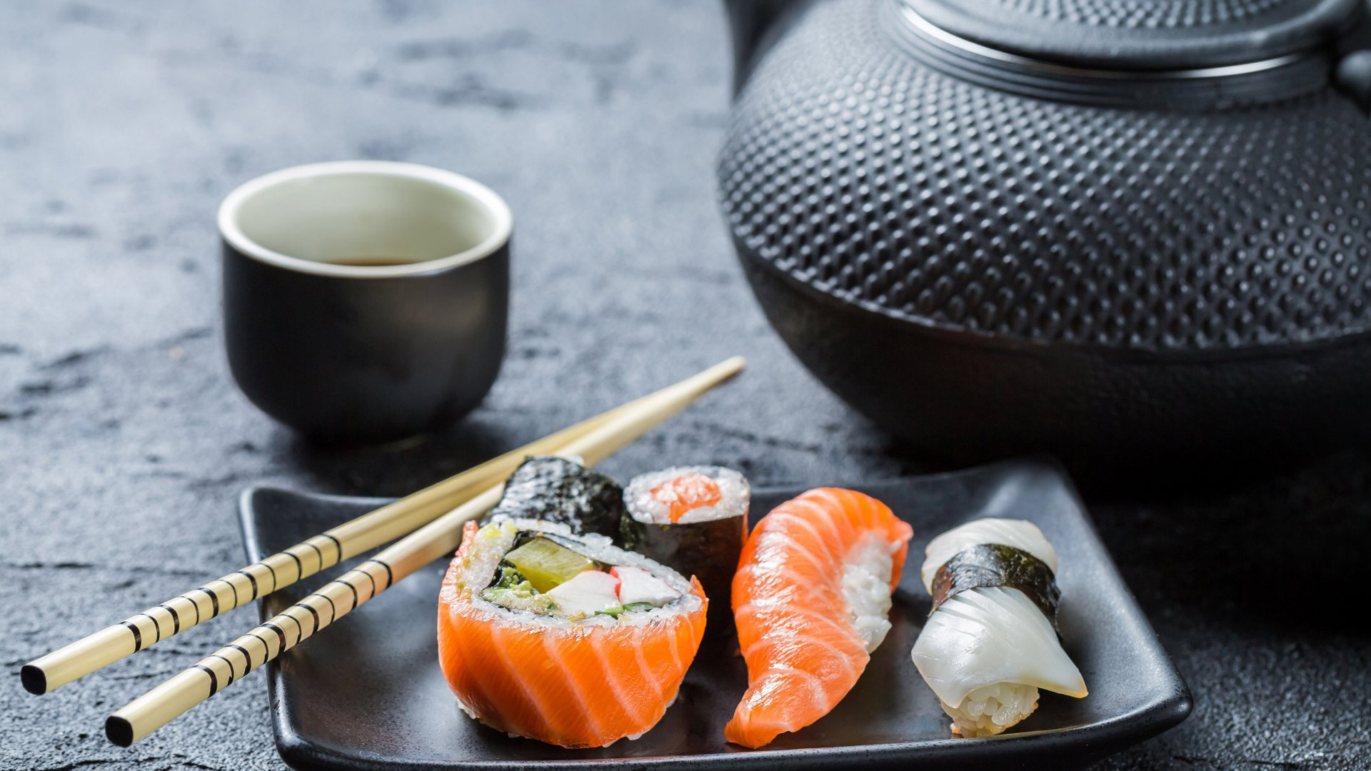 The enjoyment of eating sushi is tied to, among other things, the possibility of tasting various kinds of fish, the constant change of flavours, admiration and tasting of varied forms and types of this dish.